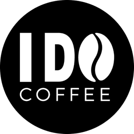 A black and white logo of i do coffee.